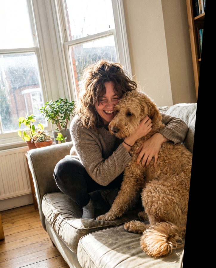 A WildRoot customer with her dog